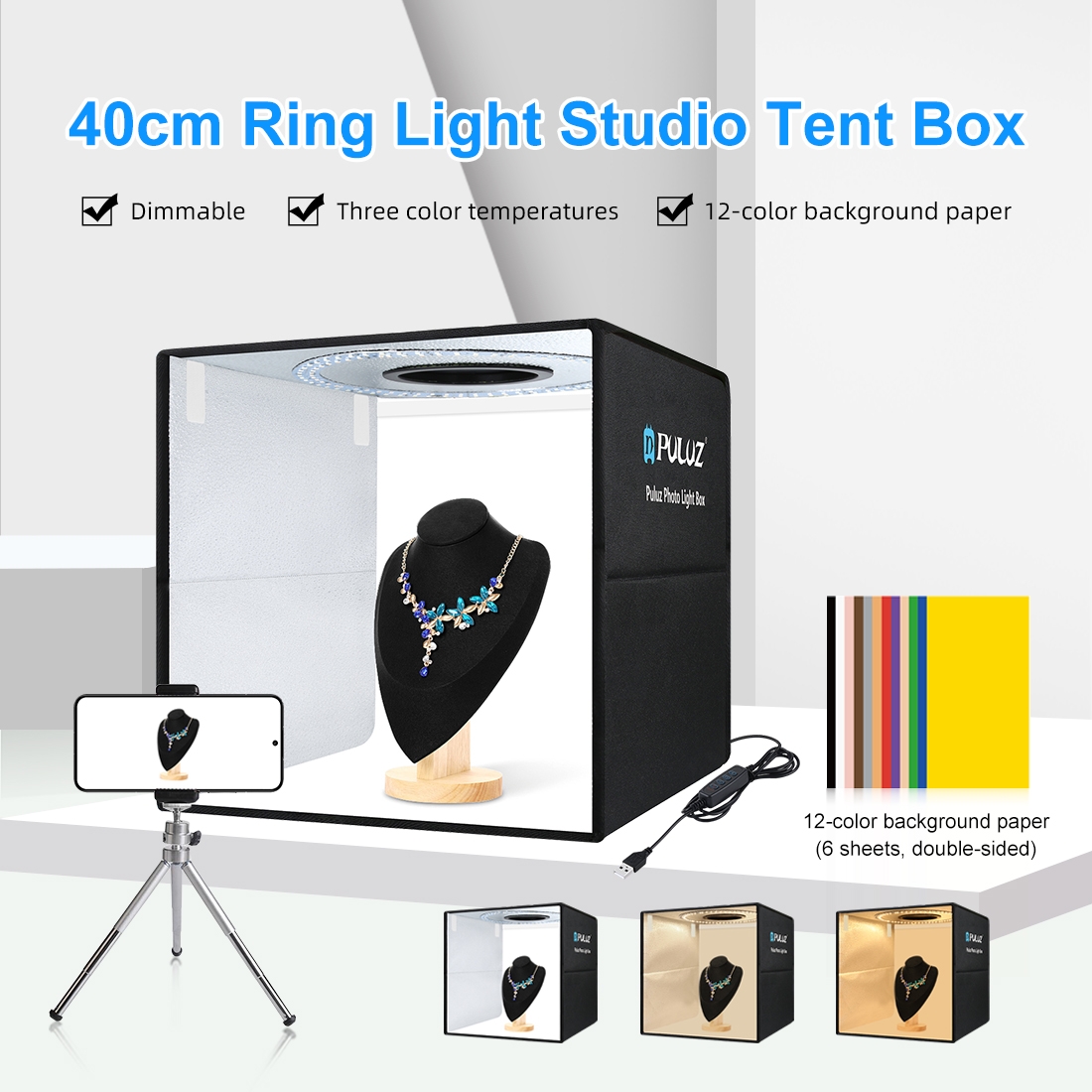 Photography Lighting Styles - PULUZ 40 см Складной Портативный Кольцо