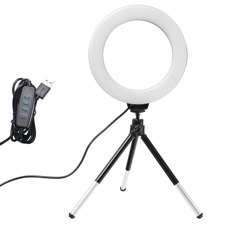 Photography Lighting Circle - 6-дюймовый кольцевой светильник со штативом, яркий