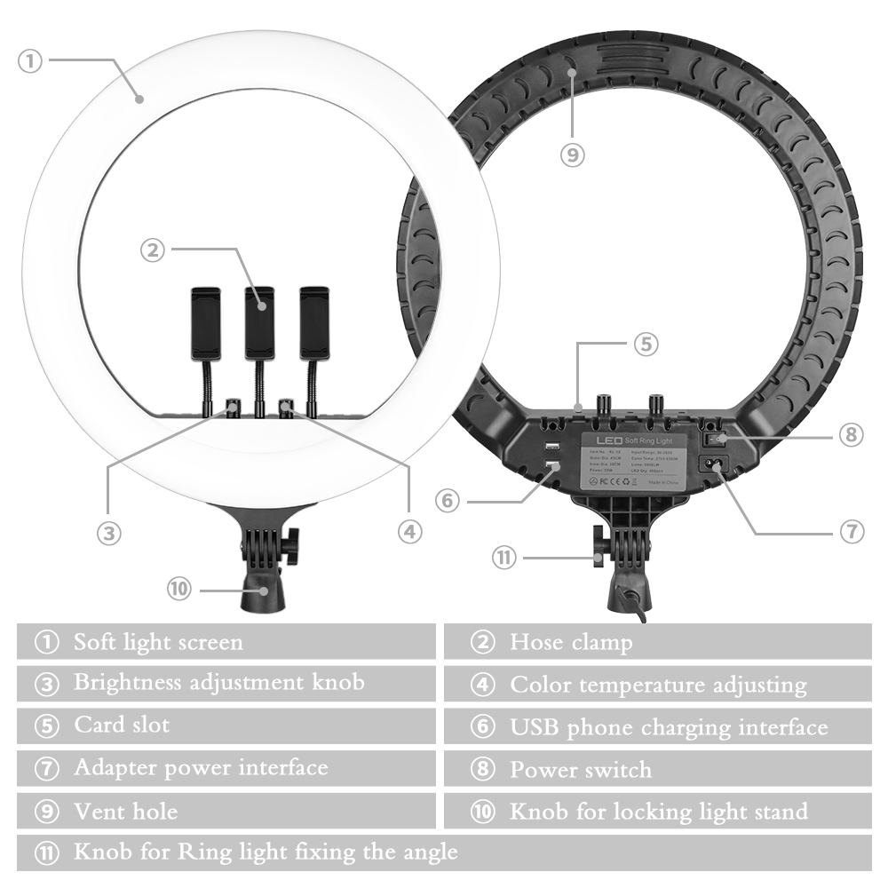 Кольцевой светильник SH, 18-дю – обзор и цена Photography Lighting Circle
