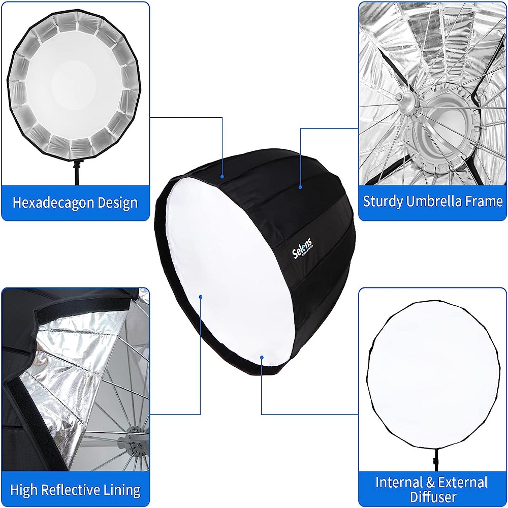 Selens 120 см шестнадцать Рожк – обзор и цена Parabolic Umbrella Deep